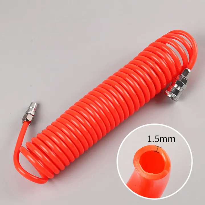 Toolstar 6/9/12/15/20M Air Compressor Hose Tube Telescopic PU Spring Tube With Connector Recoil
