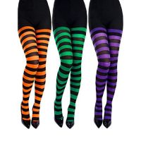 3 Pairs Halloween Striped Tights Striped Long Stocking Striped for Christmas Costume Supplies