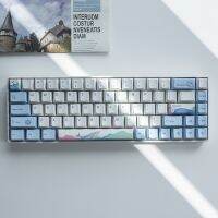 Keycap Only】130 Keycaps Blue Sea สีน้ำเงิน PBT Sublimation Keycaps สำหรับเชอร์รี่สวิตช์ MX คีย์บอร์ดแบบกลไก RK61/Anne Pro 2/GK61