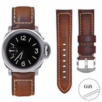 ☏✳► Vintage Oil Wax Genuine Leather Watch Strap 18mm 20mm 22mm 24mm Watch Band Replacement Bracelet for Men Women Belt Accessories