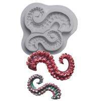 【Modern housewives】3D ทะเลปลาหมึก Tentacle ซิลิโคนแม่พิมพ์ F Ondant Gumpaste ช็อคโกแลตแม่พิมพ์เค้กชายแดน DIY ตกแต่งเครื่องมืออบ