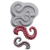ELEGANT 3D Sea Octopus Tentacle Silicone Mold Fondant Gumpaste Chocolate Mould Cake Border DIY Decoration Baking Tools
