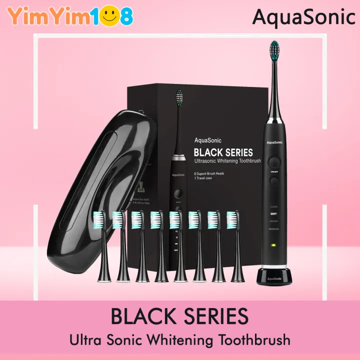 AquaSonic Black Series Ultra Whitening Toothbrush 8 DuPont Brush