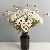 【hot】☎▼  5 Heads Artificial Flowers Bride Bouquet Silk Fake Wedding Decoration Accessories