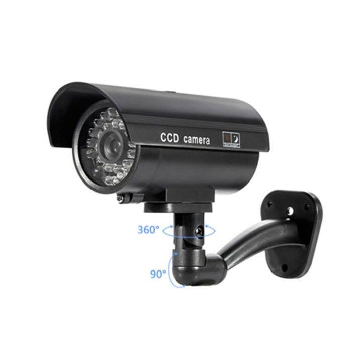 kerui-outdoor-fake-simulation-dummy-camera-cctv-home-surveillance-security-mini-camera-flashing-led-light-fake-camera-black