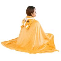 【Ready】? Cute shawl blanket cape hooded blanket office nap air-conditioning blanket student dormitory lazy cape thickened
