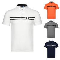 J.LINDERBERG golf Clothes Men Clothing Breathable Quick-Drying Outdoor Sports Short-Sleeved T-Shirt Polo Shirt Casual