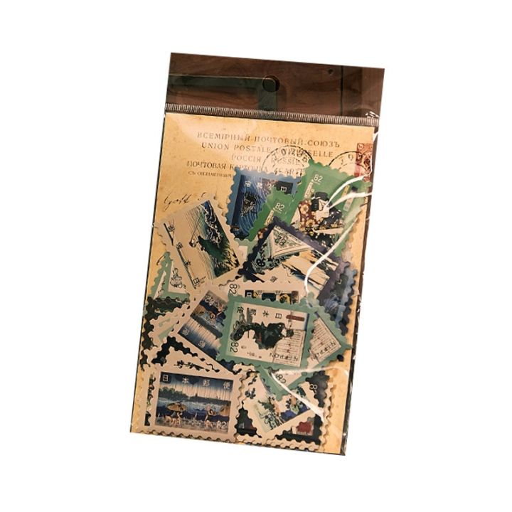 ใหม่-46pcs-retro-ดอกไม้นกแสตมป์สติกเกอร์ตกแต่ง-scrapbooking-ป้าย-diy-ไดอารี่เครื่องเขียนอัลบั้ม-vintage-journal-planner
