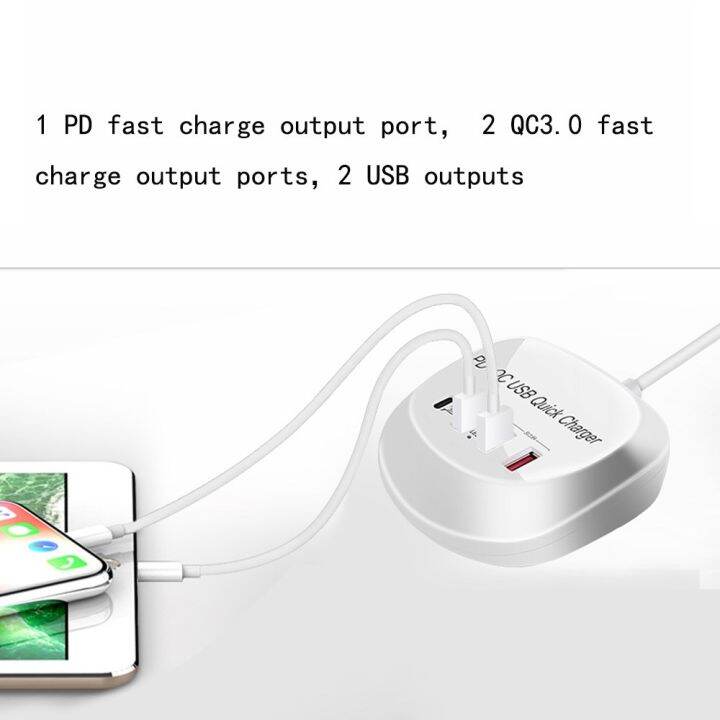 ที่ชาร์จไฟใน-usb-qc3-0-pd-40w-เครื่องชาร์จเร็ว-usb-4พอร์ตฮับต่อพ่วงแท่นชาร์จที่ชาร์จความเร็วสูงเครื่องชาร์จโทรศัพท์ที่เดินทาง