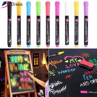 DISSO หลายสี ภาพวาดหน้าต่างกระจก กระดานเขียน LED กระดานดำกราฟฟิตี ปากกาชอล์กเหลว ปากกาไวท์บอร์ด ไฮไลท์เน้นข้อความ ปากกามาร์กเกอร์ศิลปะ