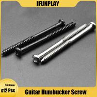 12pcs Electric Guitar Bass Pickup Height Adjusting Screws Humbucker Pickup Screws M2.6*35MM Chrome Black Guitar Bass Accessories