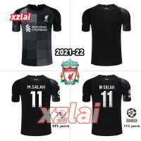 shot goods 2021-22 Liverpool Goalkeeper Jersey Size S-2XL Mens Soccer Jersey Black Shirt 11 M.Salah