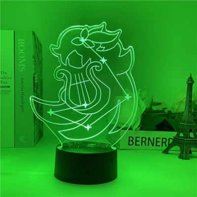 Genshin Impact klee keqing wenti zhongli xiao Constellation Night Light Adjustable Color Temperature USB Desk Lamp Birthday Gift