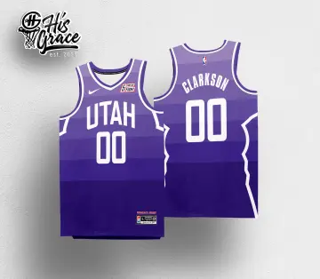 High Quality】2022-23 Men's New Original NBA Utah Jazz #00 Clarkson Classic  Edition Jersey Heat-pressed Purple