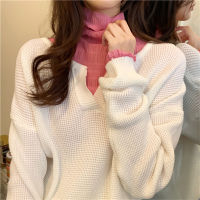 Dragon Fruit Color Turtleneck Lace Bottoming Shirt Womens Spring and Autumn Long Sleeve Inner Wear Pleated Sweet Chic Early