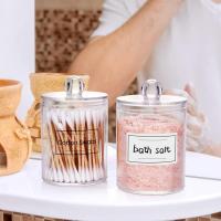 Storage Box With Lid Dustproof Transparent Acrylic Toothpick Holder Round Shape Cotton Swab Container Desktop Organizer Home Use