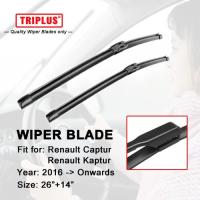 Wiper Blade for Renault Captur / Kaptur (2016 Onwards) 1set 26 quot; 14 quot;Flat Aero Beam Windscreen Car Wiper Frameless Soft Blades