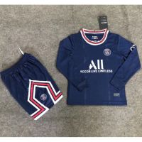 2021-22 PSG Paris Saint-Germain Jersey Kids Kit Home Jersey Long Sleeve Football Jersey