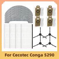 สำหรับ Cecotec Conga 5290แปรงด้านข้างสำหรับเปลี่ยนที่เครื่องดูดฝุ่นหุ่นยนต์เป็นพิเศษตัวกรอง Hepa แผ่นม็อบถุงหูรูดอุปกรณ์อะไหล่