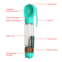 Dog Water Bottle Portable Feeder Bowl Feeding Function Drinker Poop Dispenser 3 In 1 Multifunctional Bottle for Dog Cat