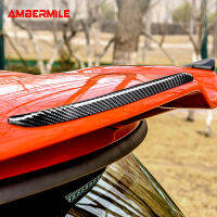 AMBERMILE 2Pcs Sport สีแดงคาร์บอนไฟเบอร์รูปแบบด้านหลัง Wing Trim สปอยเลอร์ Extension Lip Fins สำหรับ MINI COOPER F55 F56 S JCW 2014-