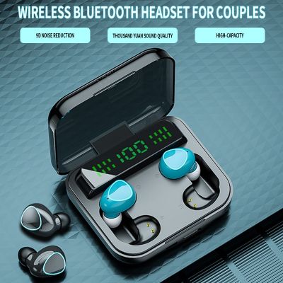 ZZOOI 2022 M22 TWS Bluetooth Headphones 2200mAh Charging Box Couple Wireless Earphone 9D Stereo Sports Waterproof Four Earbuds Headset
