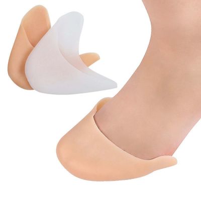 SDGFH ที่คลุมเจลเท้าซิลิโคนสีขาวเครื่องมือดูแลเท้าสีเบจฝาครอบพอยท์เท้าที่ป้องกันนิ้วเท้าป้องกันแผ่นรองนุ่ม