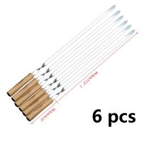 55cm 21.5" BBQ Skewers Long Handle Shish Kebab Barbecue Grill Stick Wood BBQ Fork Stainless steel Outdoors Grill Needle 6-12pcs