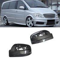 1 Pair Carbon Fiber Rear Mirror Cover Shell Cap for Mercedes-Benz Viano W639 2011-2015 A6398110461 A6398110561