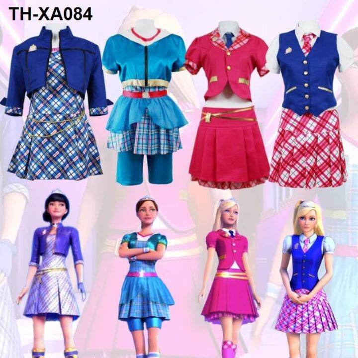 charm-princess-academy-ของบาร์บี้-cos-เสื้อผ้าหญิงโซเฟียดึง-hailey-ชุดคอสเพลย์ชุดนักเรียน