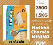 Thức ăn cho mèo hạt khô Minino Yum vị hải sản gói 350g - Hạt khô cho mèo