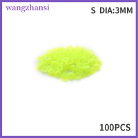 Wangzhansi เครื่องมือตกปลาสำหรับสำหรับการตกปลาทะเลตกปลาลูกปัดตัวหยุดกลมครึ่งเม็ดเรืองแสง100ชิ้น