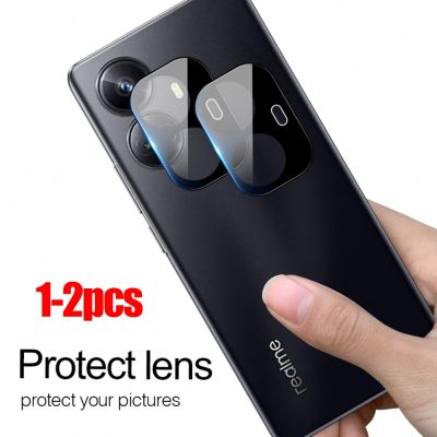ปกป้องหน้าจอสำหรับกล้องโค้ง3D 1-2ชิ้น Realme 10 Pro Plus 5G Realme10 4G เลนส์ฝาหลังฟิล์มกระจกเทมเปอร์10Pro จริง
