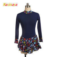 Nasinaya Figure Skating Dress Comition Ice Skating Skirt for Girl Women Kids Gymnastics Performance Colourful Skirt Flower