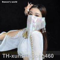 2023✺ Wholesale belly dance clothes women mesh Peacock sequins veil girls yashmak accessories