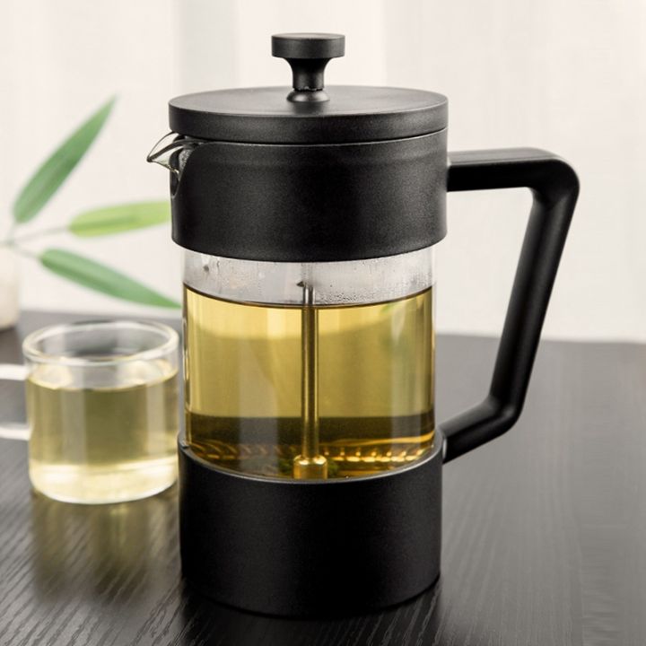 french-press-coffee-amp-tea-maker-thickened-borosilicate-glass-coffee-press-rust-free-and-dishwasher-safe-black