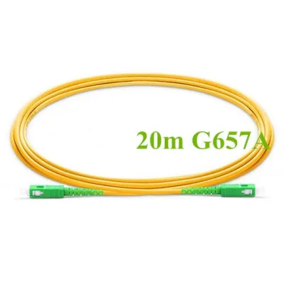 SC APC Patchcord 20m optical fiber Patch cord 2.0mm PVC G657A Fiber Jumper Simplex SM FTTH Optic Cable SC APC to SC PC