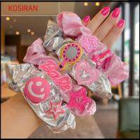 KONSIRAN สีทึบทึบ ตุ๊กตาบาร์บี้ scrunchie อีลาสติก แฟชั่นสำหรับผู้หญิง เชือกมัดผม ของใหม่ อุปกรณ์เสริมผม ยางรัดผม สำหรับผู้หญิง