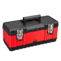 Steel Tool Box 16-Inch Small Portable Tool Box Car Tool Box with Removable Organizer with Built-in Short Non-Slip Handle