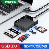 USB Ugregreen 3.0เครื่องอ่านการ์ด SD Micro การ์ดความจำ CF MS อะแดปเตอร์สำหรับแล็ปท็อปแฟลชการ์ดขนาดกระทัดรัดเครื่องอ่านบัตรหลายเครื่องอ่านการ์ดสมาร์ทเครื่องอ่านการ์ด4 In 1