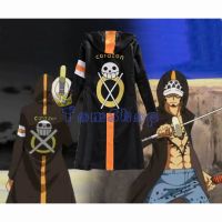 （ใหม่）ชิ้นเดียว T Rafalgar กฎหมายเวลาข้าม Dressrosa เสื้อกันหนาวหมวกเสื้อคลุมเสื้อคลุมเสื้อคลุมชุด Rosa คลุมด้วยผ้ายาว T Rench Coat เสื้อคลุมเครื่องแต่งกายคอสเพลย์