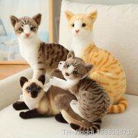 【hot】♗✒❉  Stuffed Lifelike Siamese Cats simulation Shorthair birthday