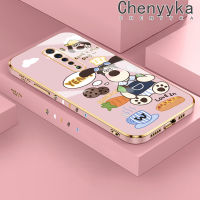 เคส Chenyyka สำหรับ OPPO Reno 2 Reno2 F เคสซิลิโคนลายการ์ตูนสุนัขคุกกี้ดีไซน์ใหม่ด้านข้างเคสโทรศัพท์ฝาปิดเลนส์เต็มรูปแบบกล้องถ่ายรูปกล่องกันกระแทก Softcase