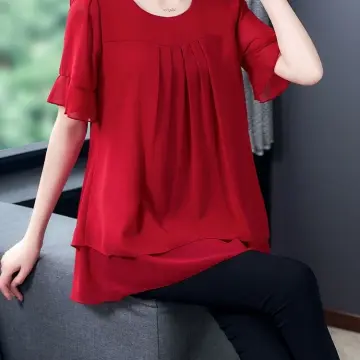 HerStore Women Korean Fashion Shirt Lady Tops Summer Plus Size