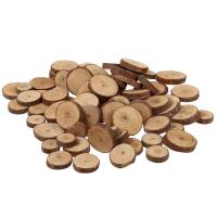 100pcs 1.5-3CM Wood Slices Natural Pine Round Unfinished Wood Slices Circles With Tree Bark Log Discs Wood Log Slices Discs Traps  Drains