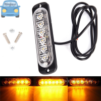 Ninjiayi Amber 6 LED 18W Bar รถรถบรรทุก Strobe แฟลชไฟฉุกเฉินไฟเตือน12V-24V