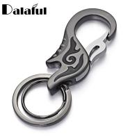 Dalaful Chains Rings Holder Metal Enamel Keyrings KeyChains Men Car K360