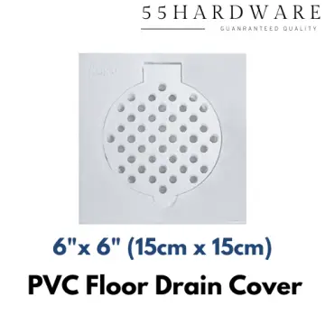 SYK PVC Plastic Bathroom Floor Trap Cover White 6 Inch Floor Drain