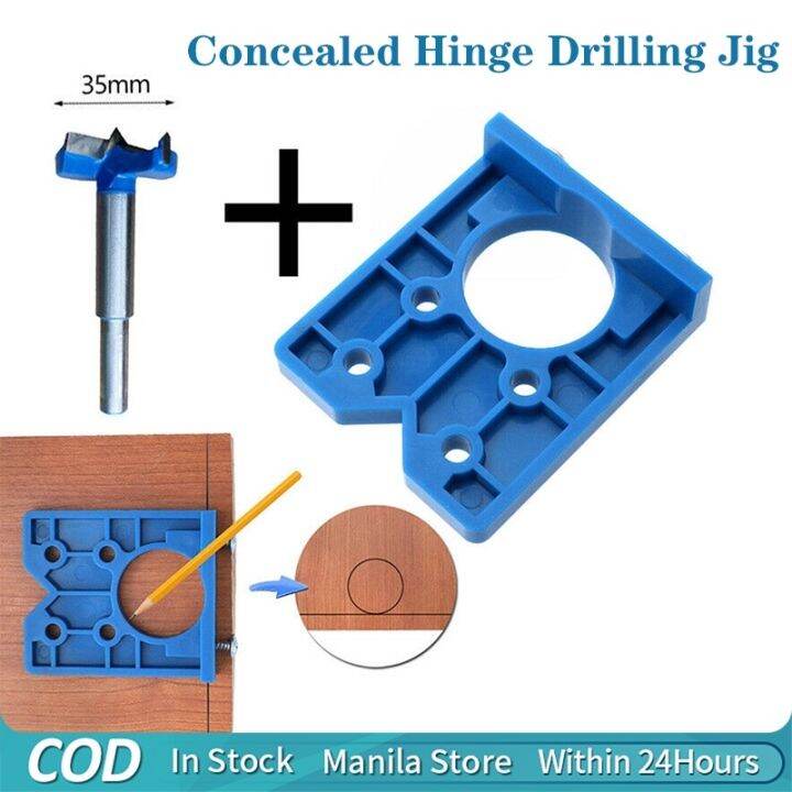 35mm Concealed Hinge Drilling Jig Drill Bits Set Furniture Door