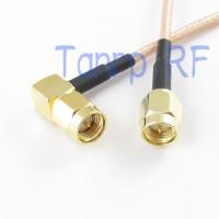 ✶☃ 10PCS SMA male to SMA male plug right angle RF adapter connector 15CM Pigtail coaxial jumper cable RG316 extension cable 6INCH